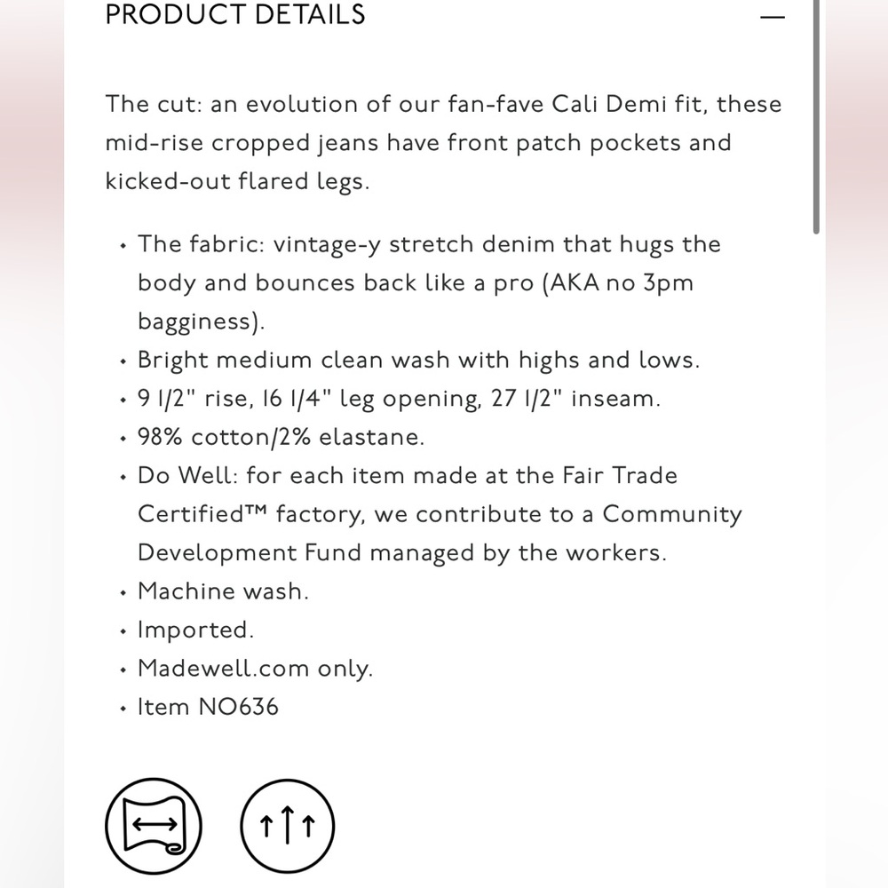 Madewell NWT❗️Midrise Kick Out Crop Denim Jeans - Picture 10 of 10